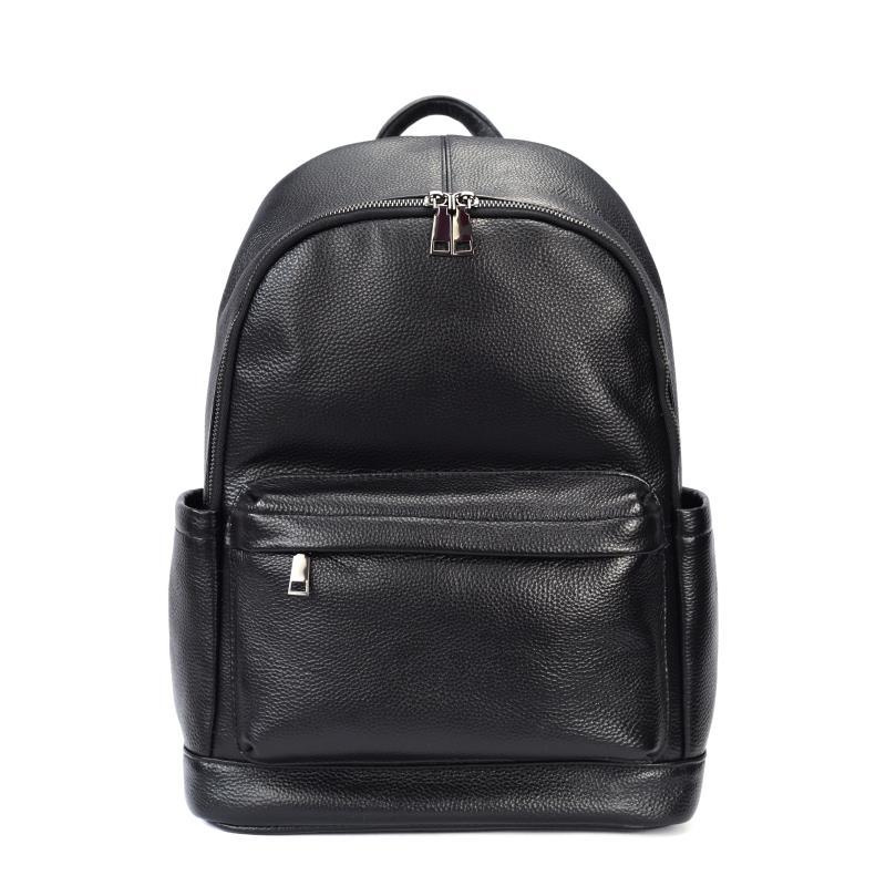 Leather Work Rucksack Mens - Man Genuine Leather Travel Backpack Big