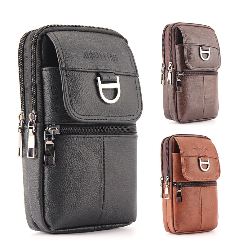 Leather Work Bag Men - Men's Leather Waist Bag - Large