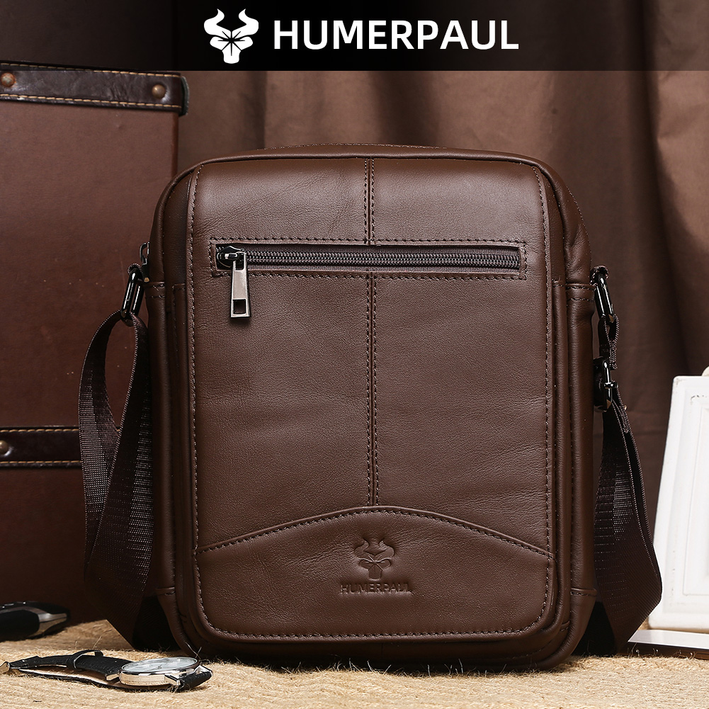 HUMERPAUL Genuine Leather Cros - Leather Work Bag Men recension och pris