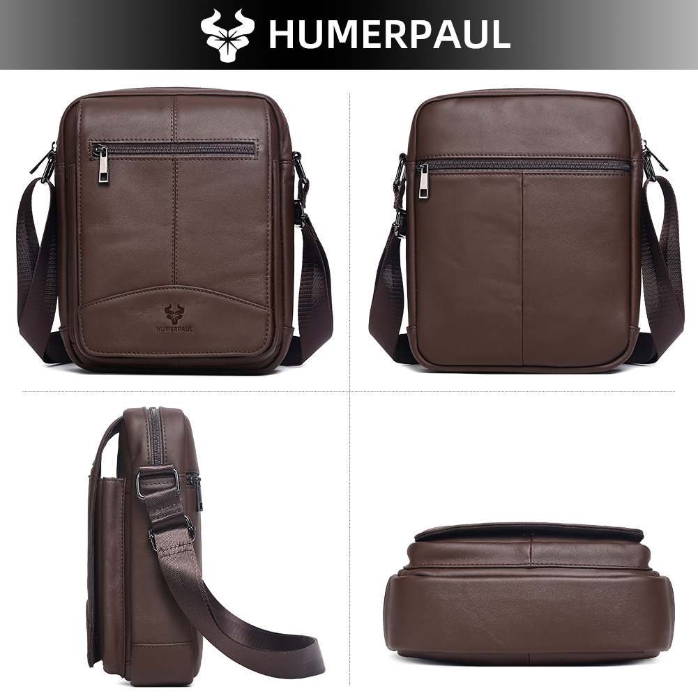 HUMERPAUL Genuine Leather Cros - Leather Work Bag Men recension och pris