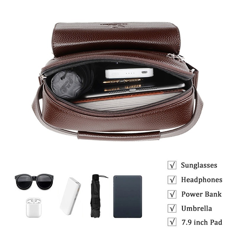 High Quality Men Shoulder Bag  - Leather Work Bag Men recension och pris