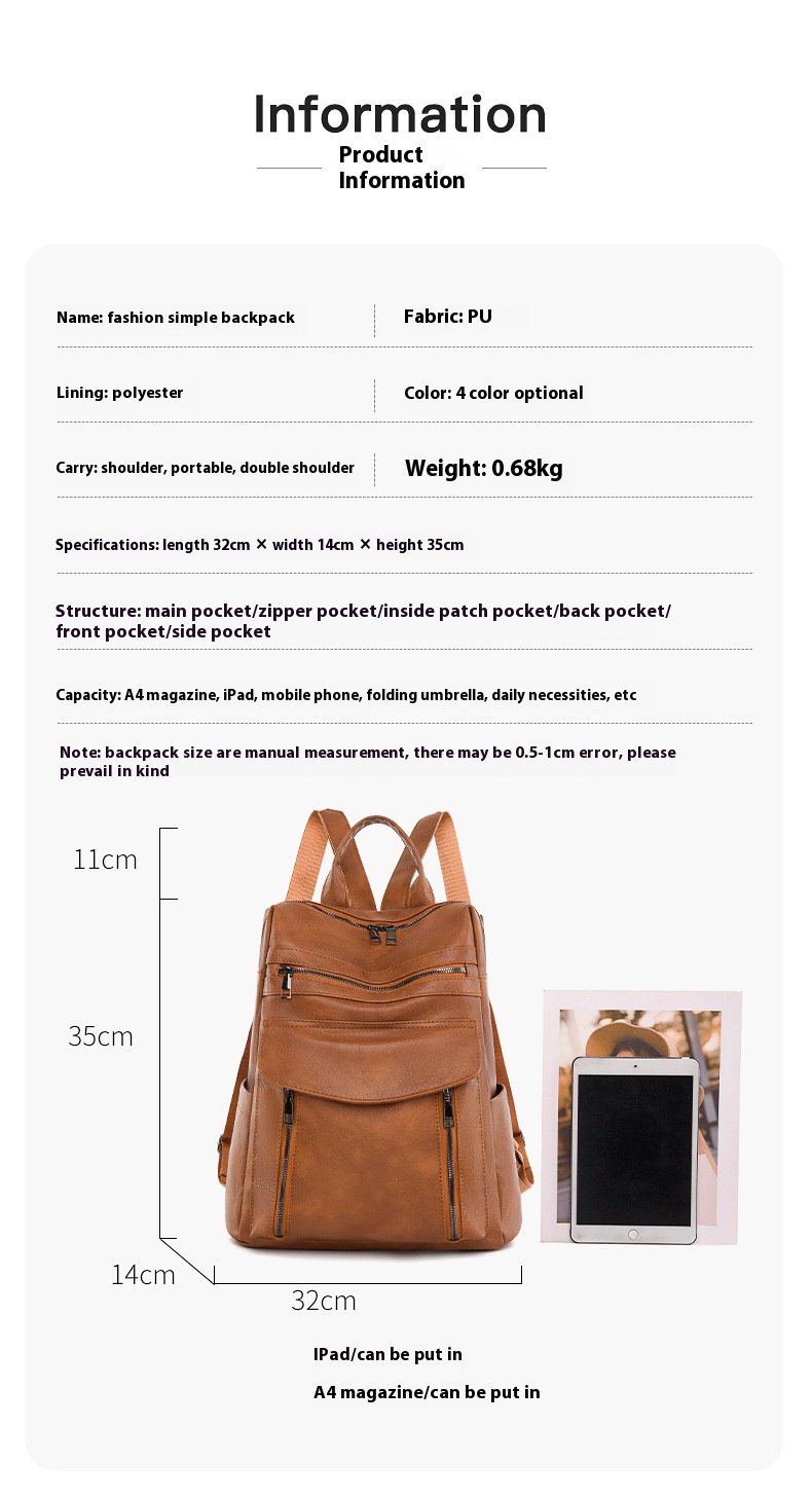 New Arrival Leather Laptop PU  - Leather Work Womens Backpack recension och pris