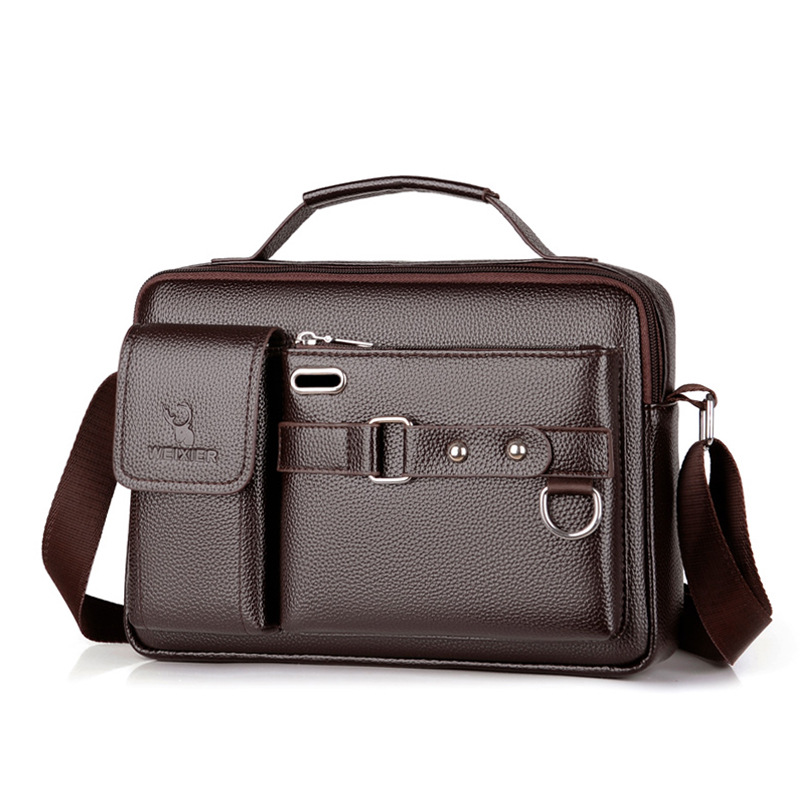 Brand Men Shoulder Bag Pu Leat - Leather Work Bag Men recension och pris