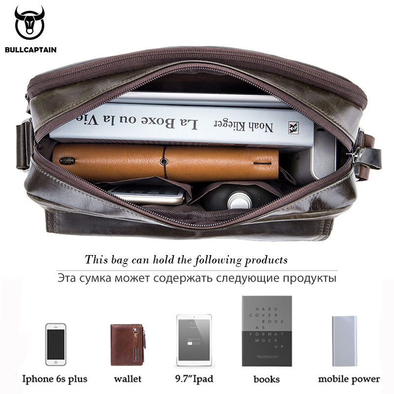 BULLCAPTAIN Genuine Leather Me - Leather Work Bag Men recension och pris