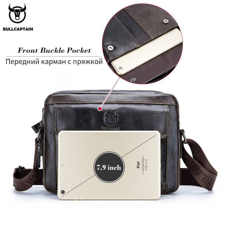 BULLCAPTAIN Genuine Leather Me - Leather Work Bag Men recension och pris