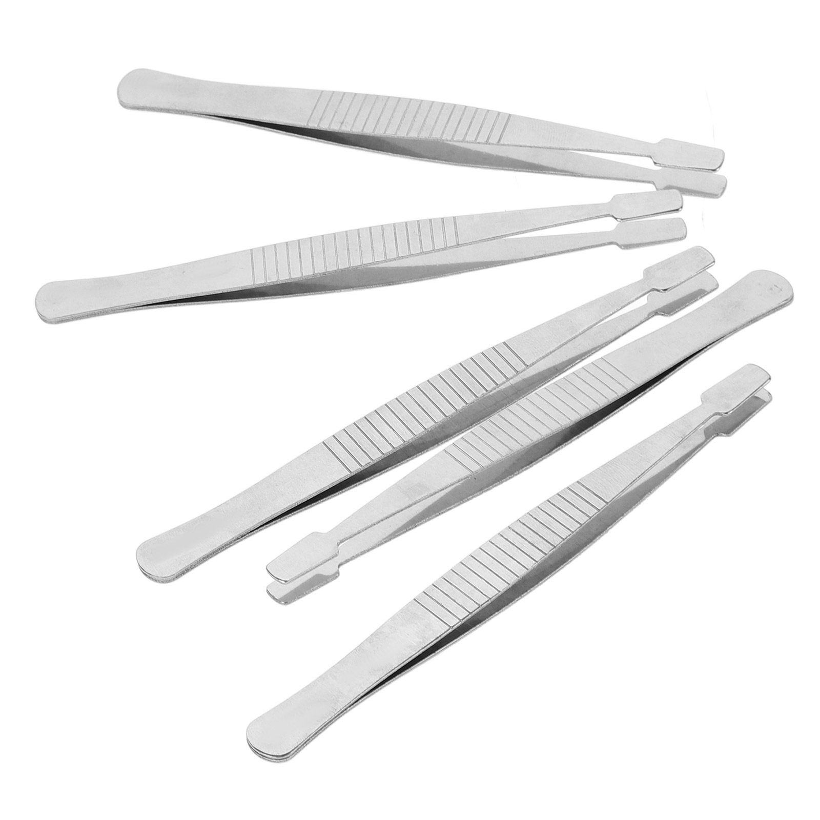 5Pcs Wide Tip Tweezers Stainle - Leatherwork Hobby recension och pris