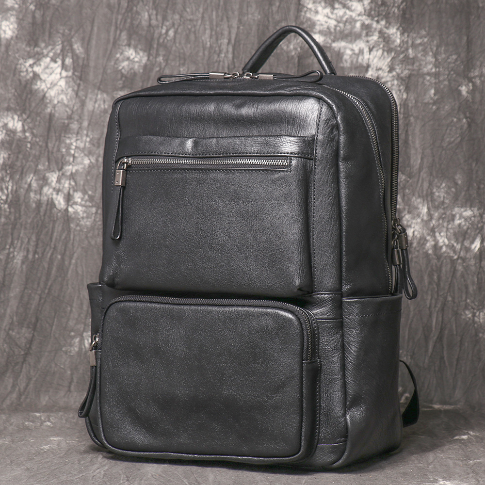 Black Genuine Leather Backpack - Leather Work Rucksack Mens recension och pris