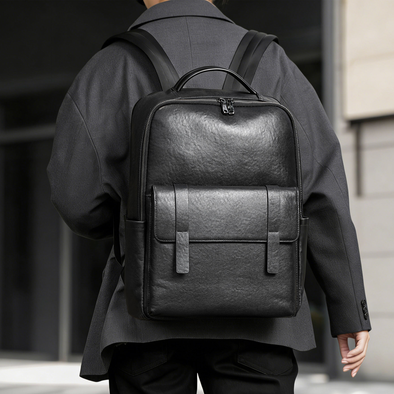Stylish Genuine Leather Backpa - Leather Work Rucksack Mens recension och pris