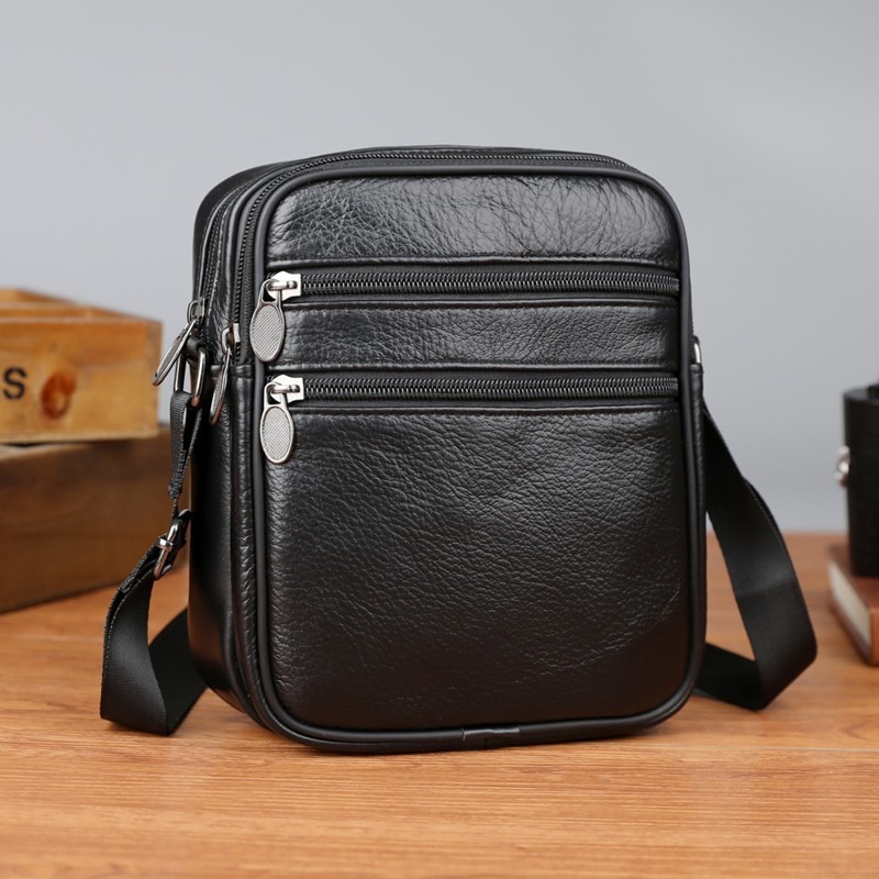 Men's Shoulder Messenger Bag C - Leather Work Bag Men recension och pris
