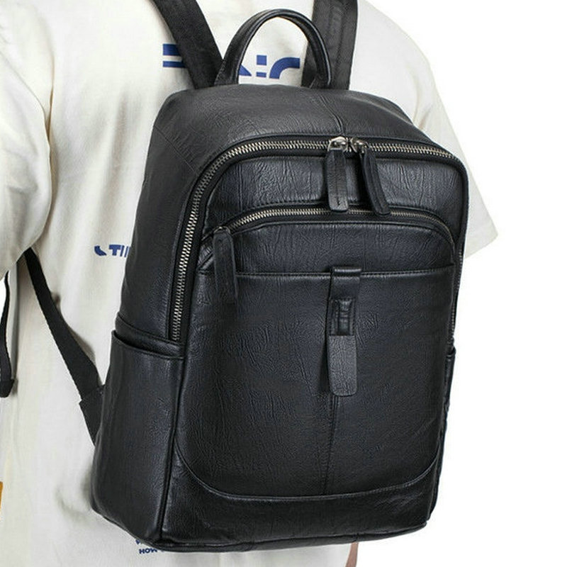 Black Man Genuine Leather Back - Leather Work Rucksack Mens recension och pris