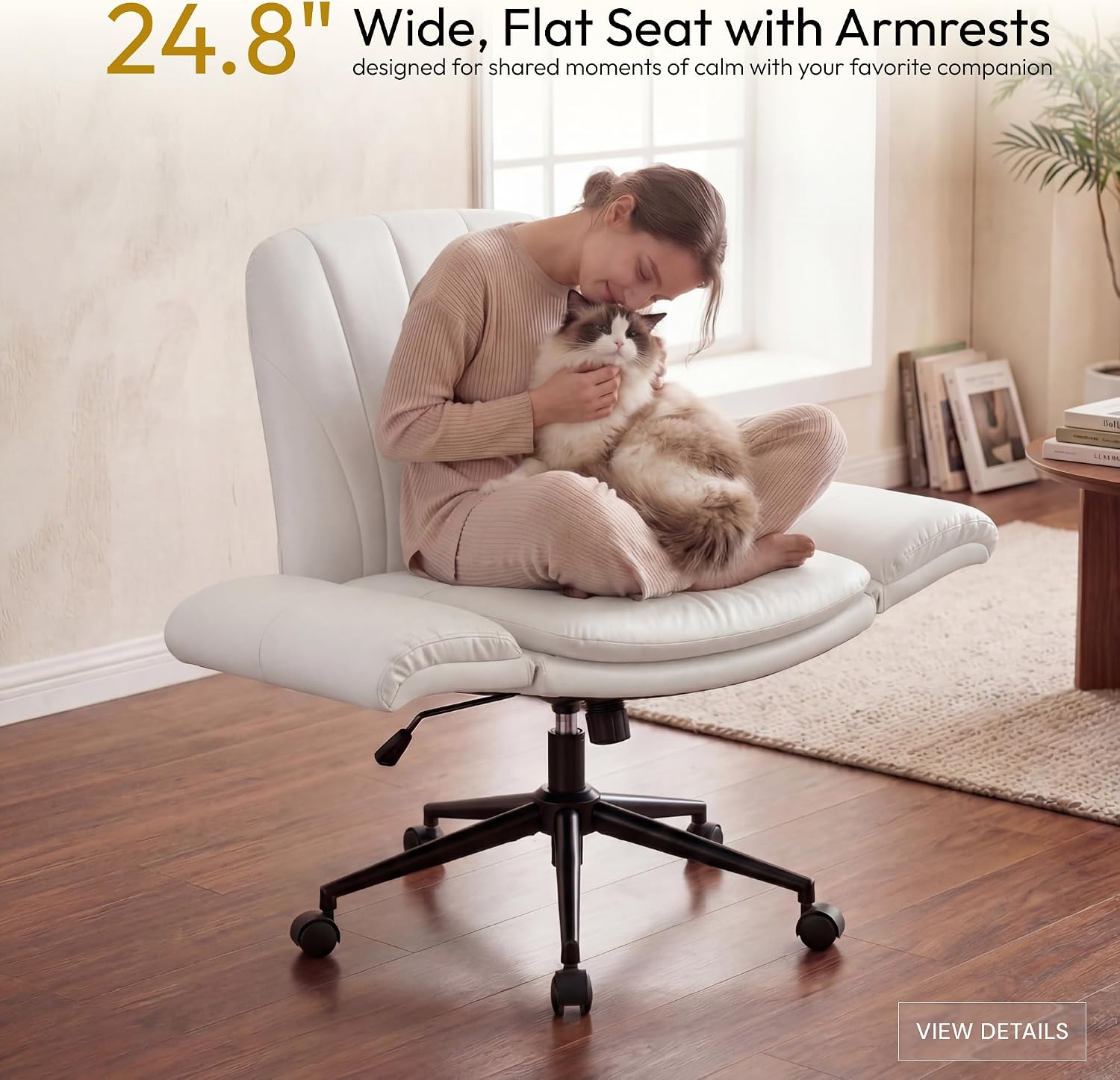 Beige Crisscross-Leg PU-Leathe - Leveling Leatherworking recension och pris