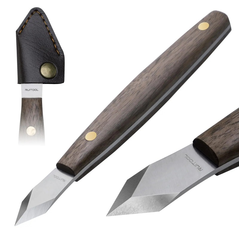 Handmade carving knife, thin e - Leatherwork Knife Sheath recension och pris
