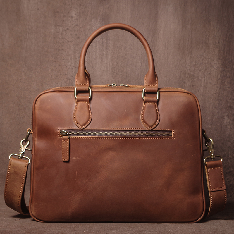 GURO Men Crazy Horse Cowhide B - Leather Work Bag Men recension och pris
