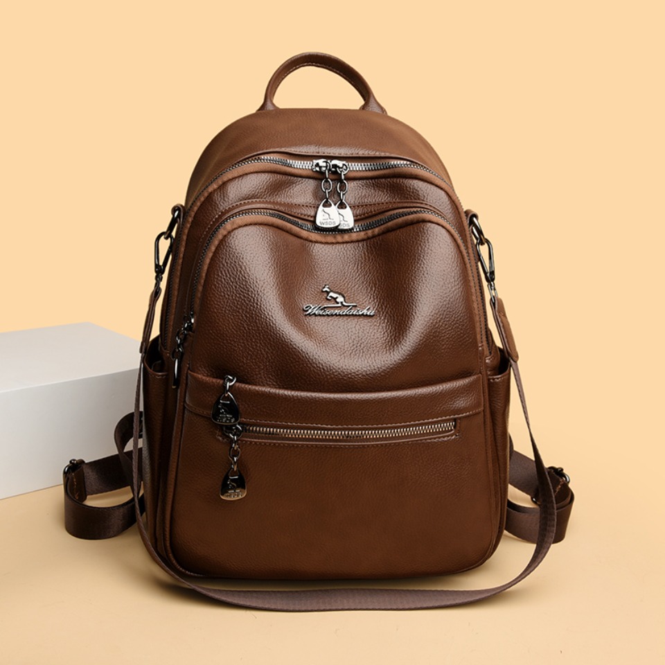 Pebbled Leather Texture Backpa - Leather Work Womens Backpack recension och pris