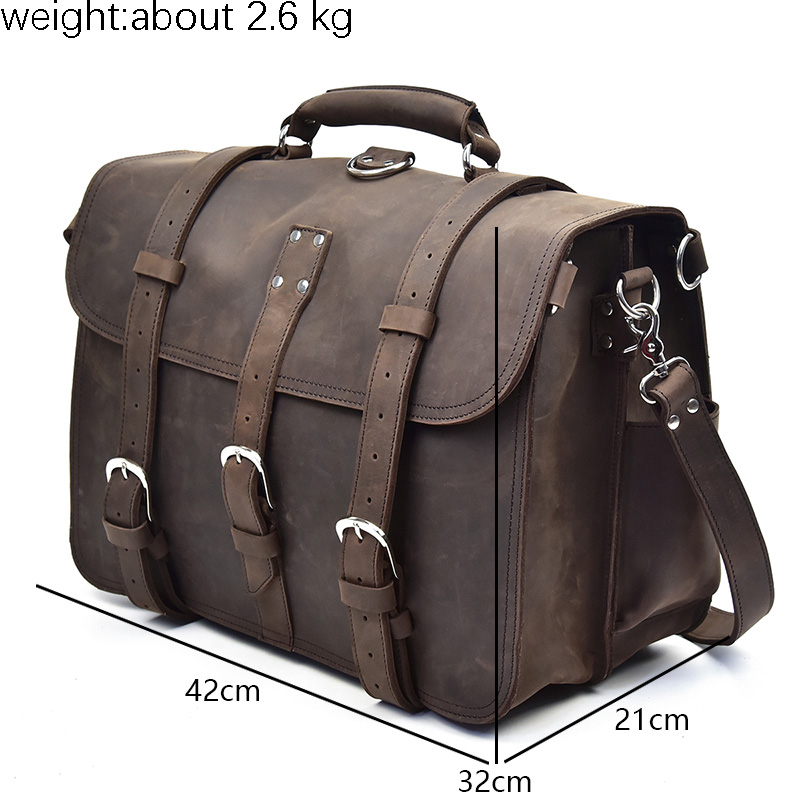Men Thick Crazy Horse Leather  - Leather Work Rucksack Mens recension och pris