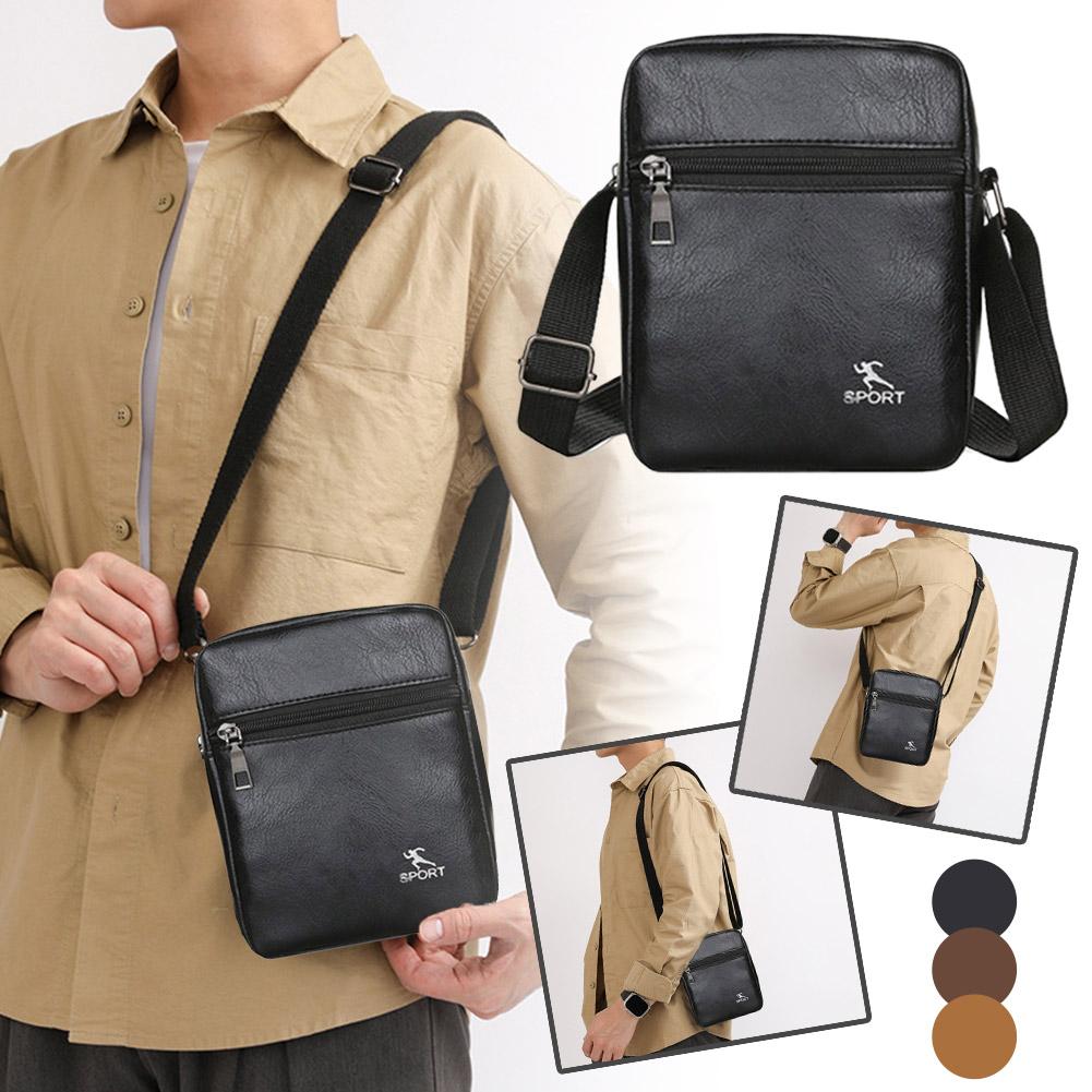 PU Leather Crossbody Messenger - Leather Work Bag Men recension och pris