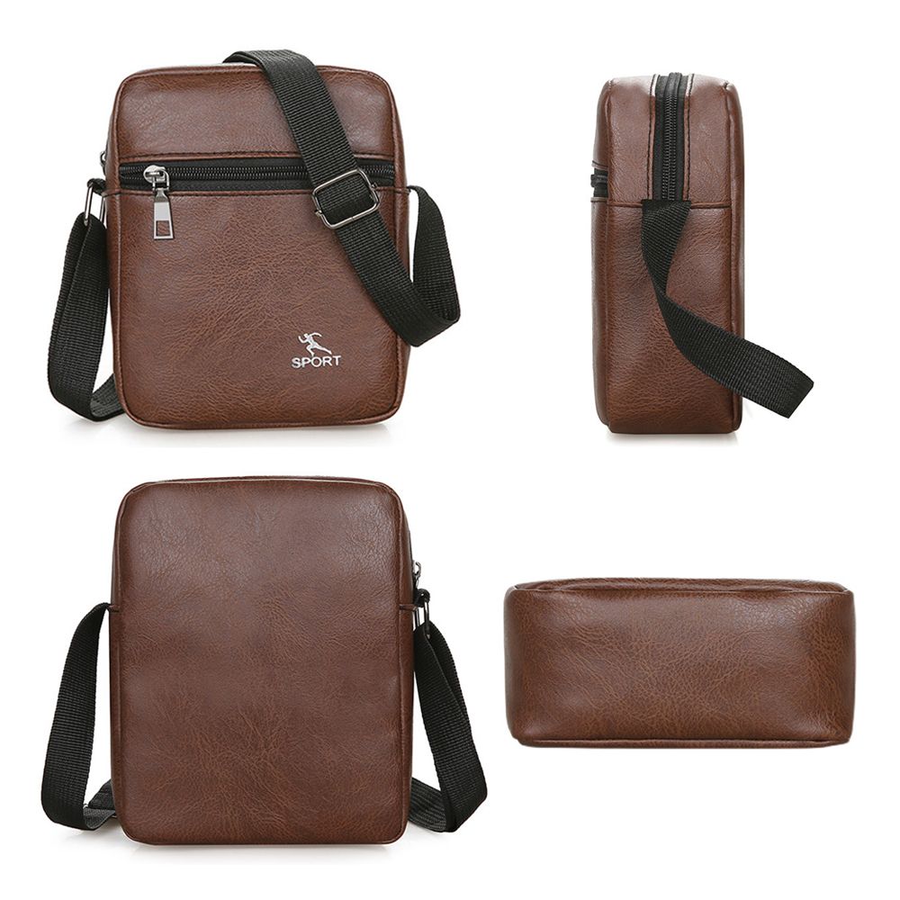 PU Leather Crossbody Messenger - Leather Work Bag Men recension och pris