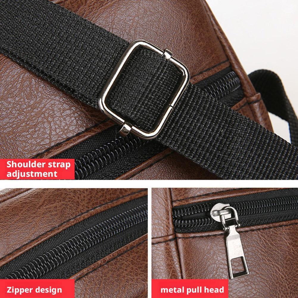 PU Leather Crossbody Messenger - Leather Work Bag Men recension och pris