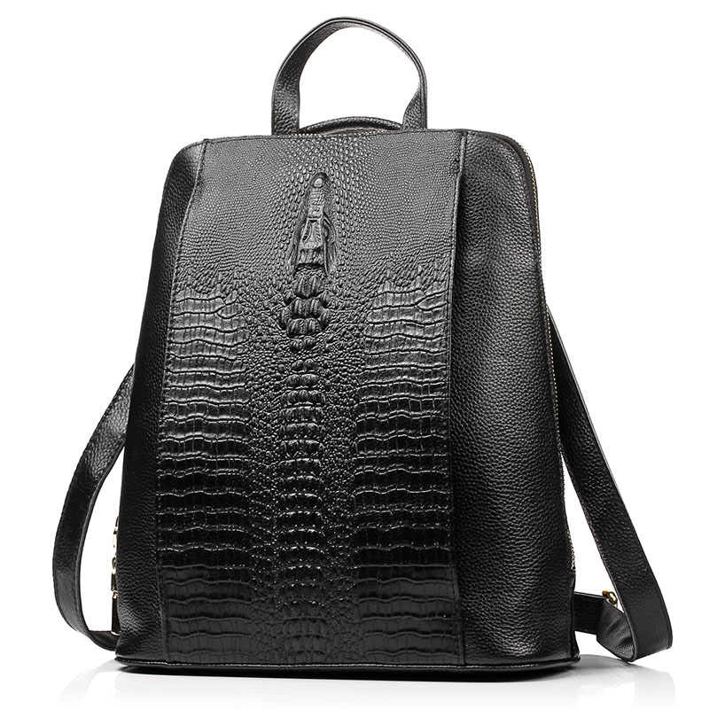 Zency Women's Crocodile Leathe - Leather Work Womens Backpack recension och pris