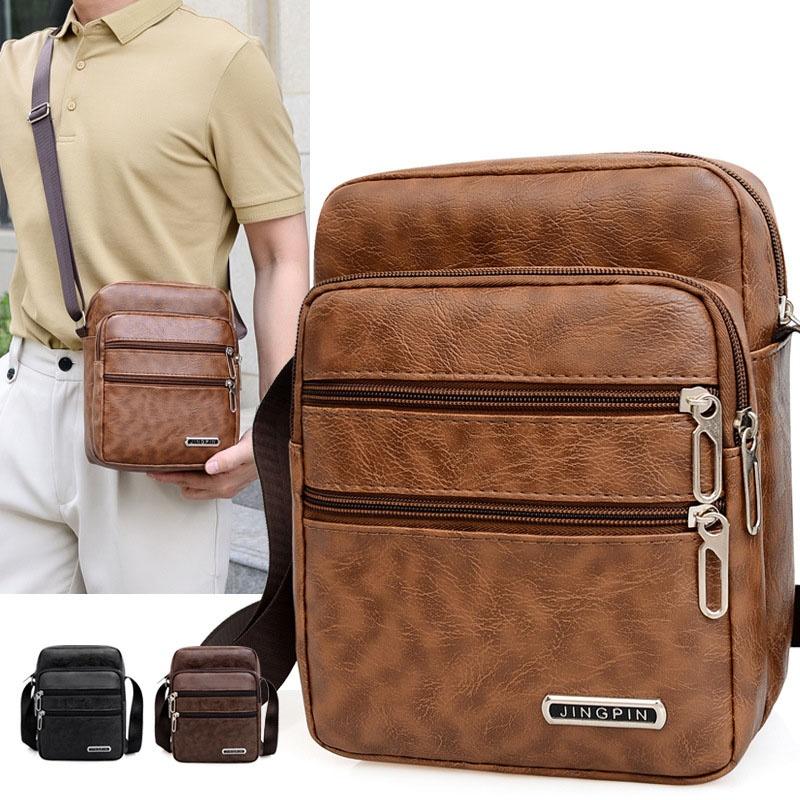 Men's PU Leather Crossbody Sho - Leather Work Bag Men recension och pris