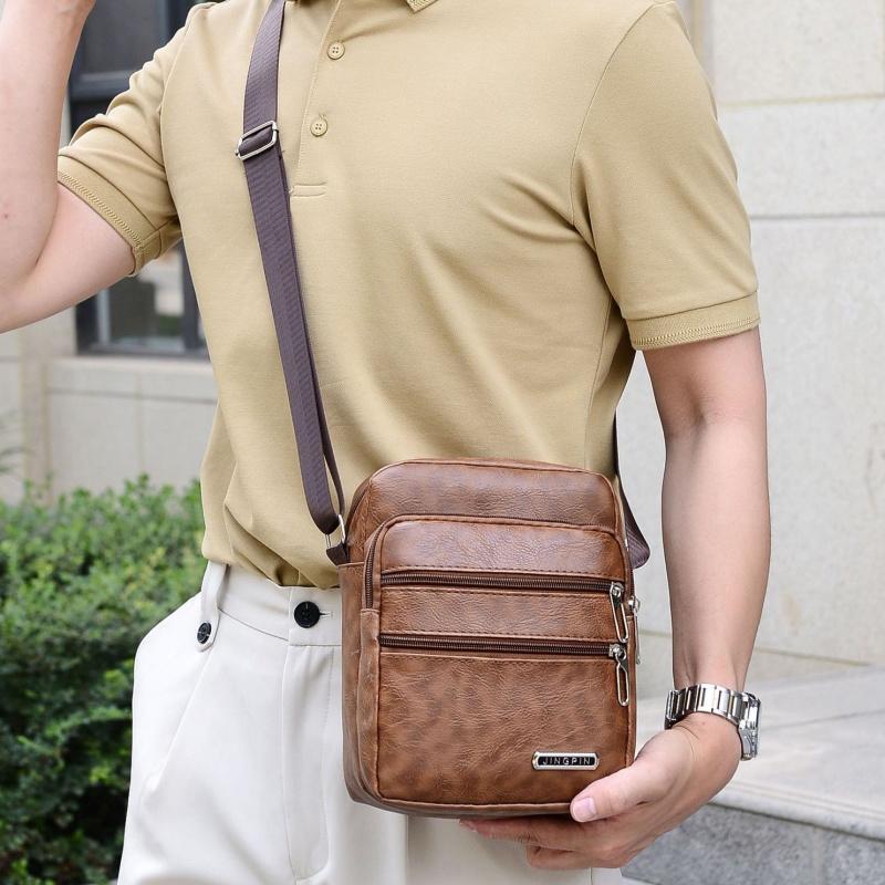 Men's PU Leather Crossbody Sho - Leather Work Bag Men recension och pris