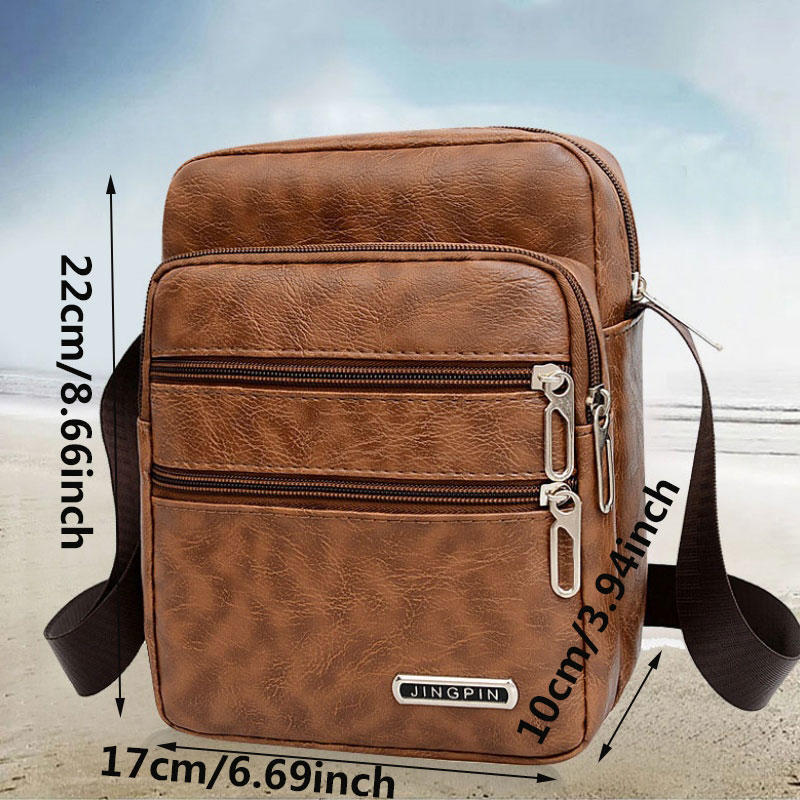 Men's PU Leather Crossbody Sho - Leather Work Bag Men recension och pris