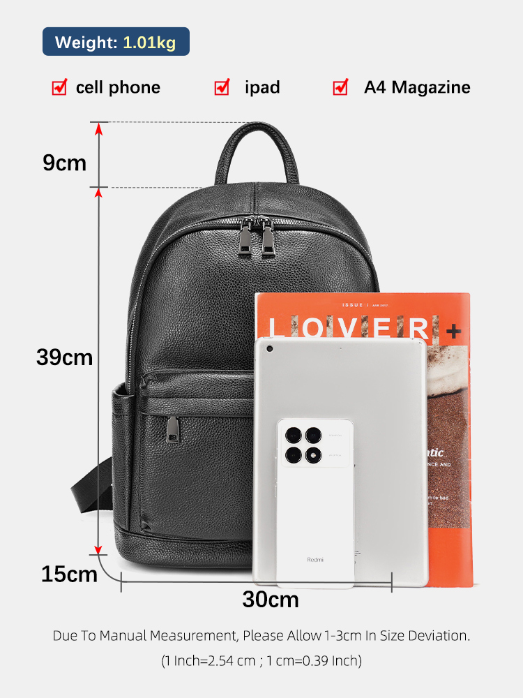 Zency Men Backpack Cow Leather - Leather Work Rucksack Mens recension och pris