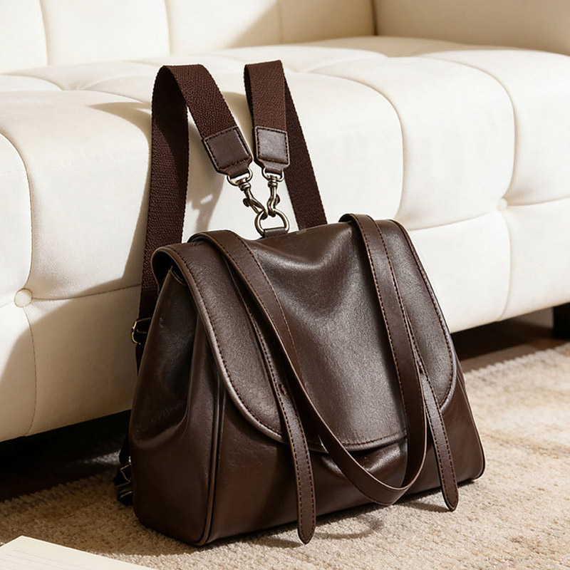 Female Vintage Soft Split Leat - Leather Work Womens Backpack recension och pris